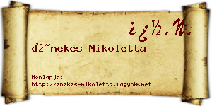 Énekes Nikoletta névjegykártya